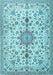 Machine Washable Persian Light Blue Traditional Rug, wshtr3495lblu