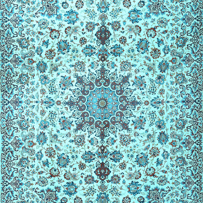 Machine Washable Persian Light Blue Traditional Rug, wshtr3495lblu