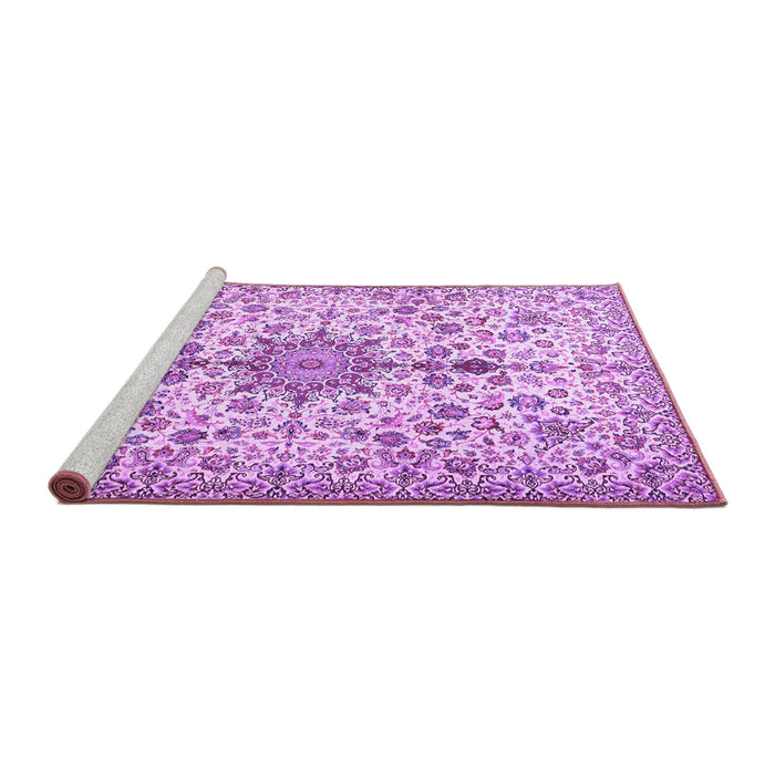 Sideview of Machine Washable Persian Purple Traditional Area Rugs, wshtr3495pur