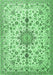 Machine Washable Persian Emerald Green Traditional Area Rugs, wshtr3495emgrn