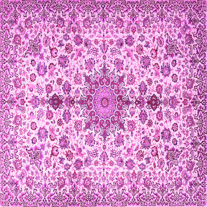 Square Machine Washable Persian Pink Traditional Rug, wshtr3495pnk