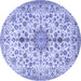 Round Persian Blue Traditional Rug, tr3495blu