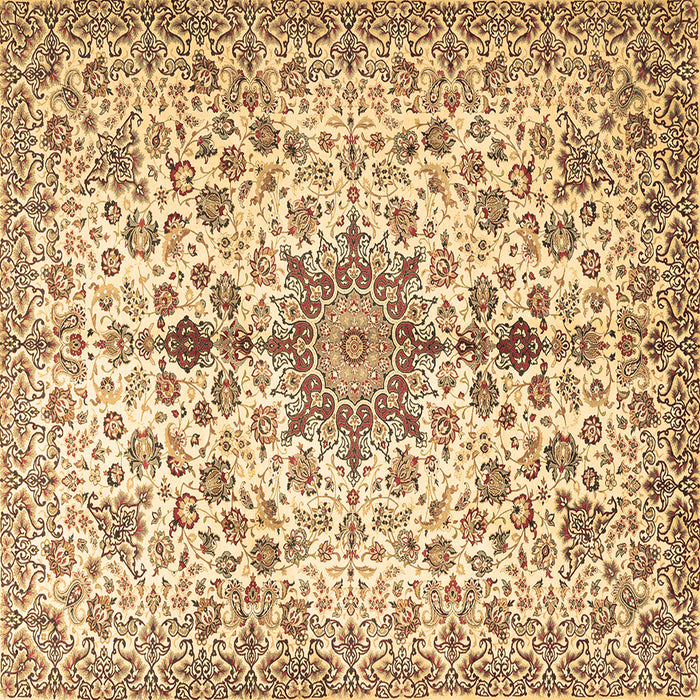 Square Machine Washable Persian Brown Traditional Rug, wshtr3495brn
