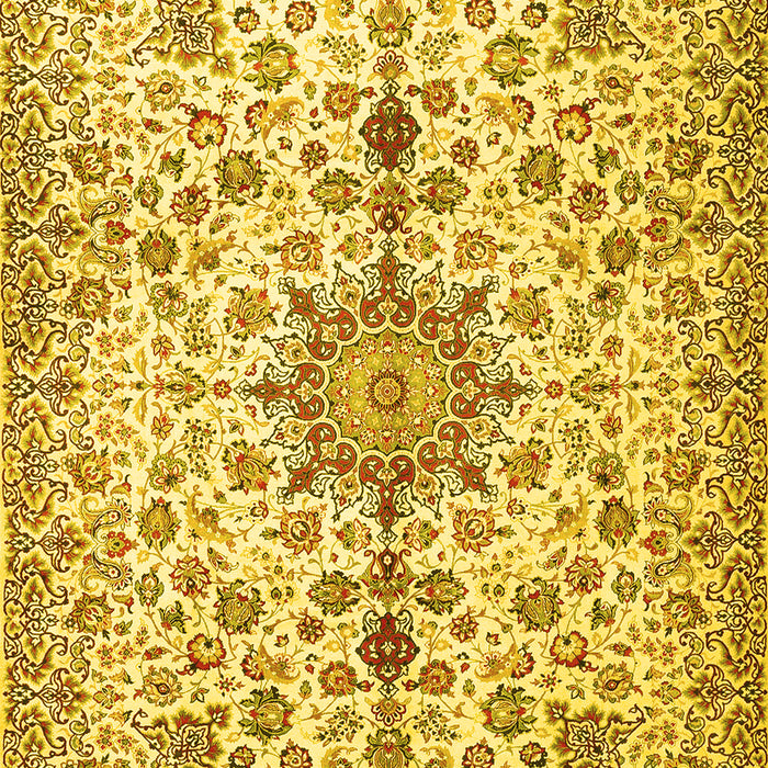 Machine Washable Persian Yellow Traditional Rug, wshtr3495yw