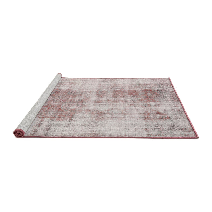 Sideview of Machine Washable Traditional Rose G Pink Rug, wshtr3496