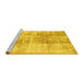 Sideview of Machine Washable Persian Yellow Traditional Rug, wshtr3496yw