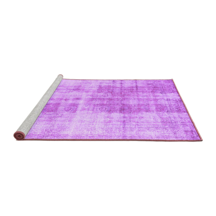 Sideview of Machine Washable Persian Purple Traditional Area Rugs, wshtr3496pur