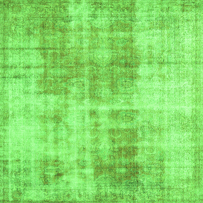 Round Machine Washable Persian Green Traditional Area Rugs, wshtr3496grn