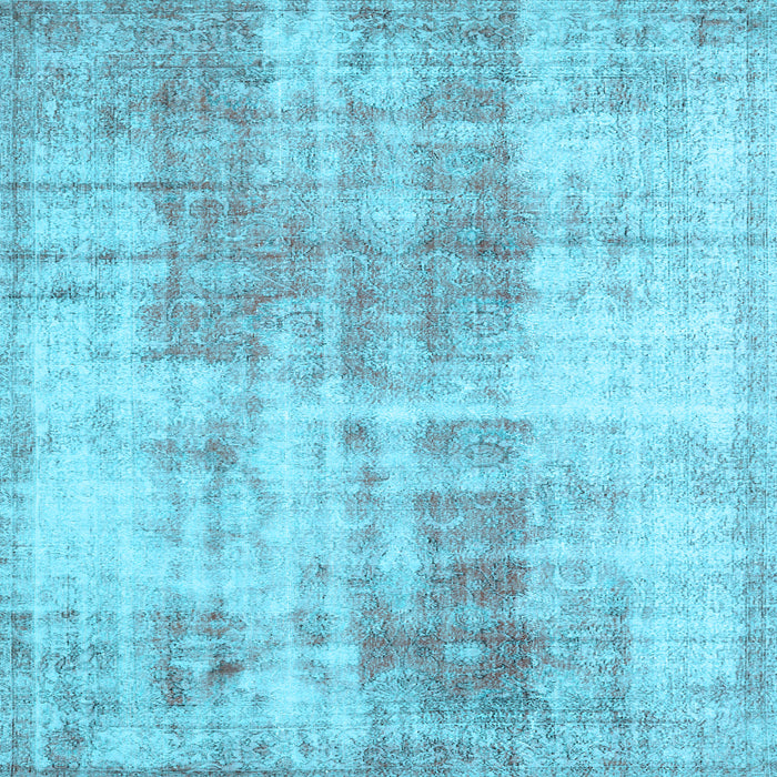 Square Machine Washable Persian Light Blue Traditional Rug, wshtr3496lblu