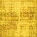 Square Machine Washable Persian Yellow Traditional Rug, wshtr3496yw