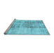 Sideview of Machine Washable Persian Light Blue Traditional Rug, wshtr3496lblu