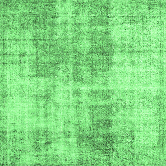 Square Persian Emerald Green Traditional Rug, tr3496emgrn