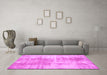 Machine Washable Persian Pink Traditional Rug in a Living Room, wshtr3496pnk