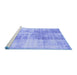 Sideview of Machine Washable Persian Blue Traditional Rug, wshtr3496blu