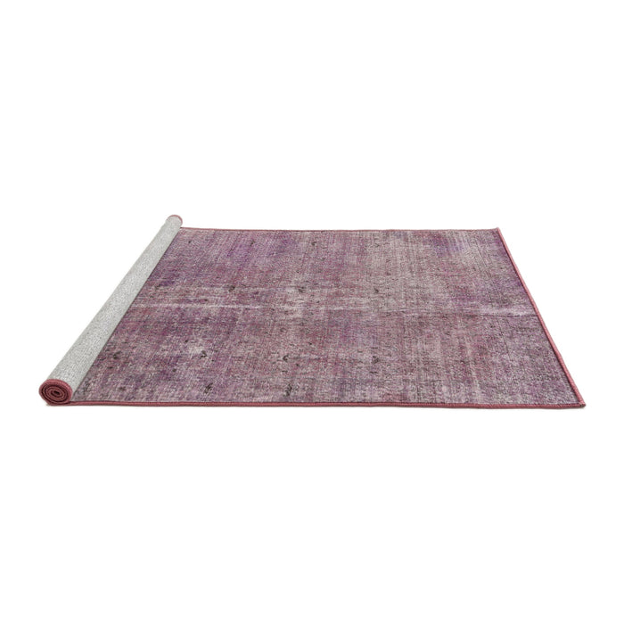 Sideview of Machine Washable Traditional Mauve Taupe Purple Rug, wshtr3497