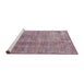 Sideview of Machine Washable Traditional Mauve Taupe Purple Rug, wshtr3497