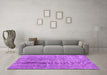 Machine Washable Persian Purple Bohemian Area Rugs in a Living Room, wshtr3497pur