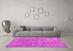 Machine Washable Persian Pink Bohemian Rug in a Living Room, wshtr3497pnk