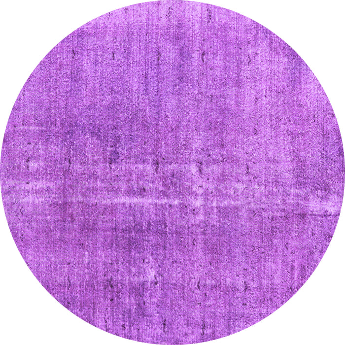Round Machine Washable Persian Purple Bohemian Area Rugs, wshtr3497pur