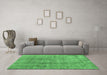 Machine Washable Persian Emerald Green Bohemian Area Rugs in a Living Room,, wshtr3497emgrn