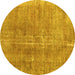 Round Persian Yellow Bohemian Rug, tr3497yw