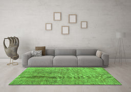 Machine Washable Persian Green Bohemian Area Rugs in a Living Room,, wshtr3497grn