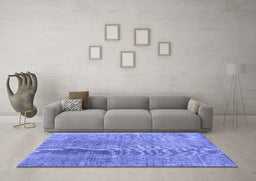 Machine Washable Persian Blue Bohemian Rug in a Living Room, wshtr3497blu