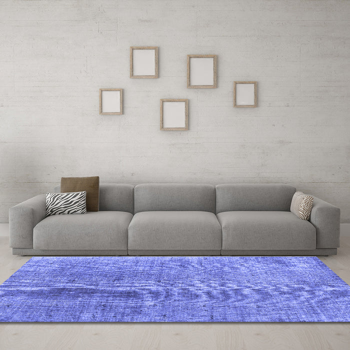 Machine Washable Persian Blue Bohemian Rug in a Living Room, wshtr3497blu