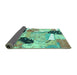 Sideview of Patchwork Turquoise Transitional Rug, tr3498turq