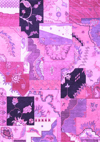 Patchwork Purple Transitional Rug, tr3498pur