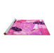 Sideview of Machine Washable Patchwork Pink Transitional Rug, wshtr3498pnk