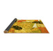 Sideview of Patchwork Yellow Transitional Rug, tr3498yw