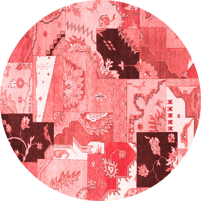 Patchwork Red Transitional Rug, tr3498red