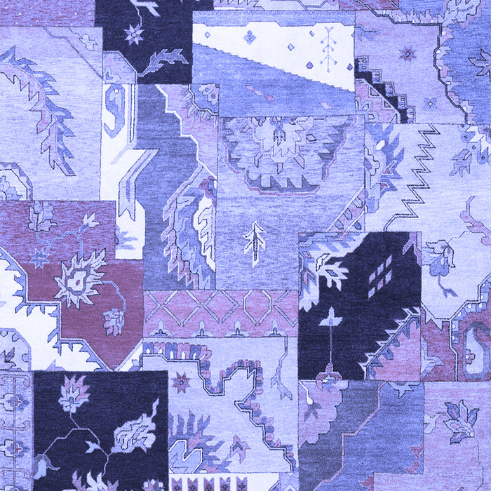 Patchwork Blue Transitional Rug, tr3498blu
