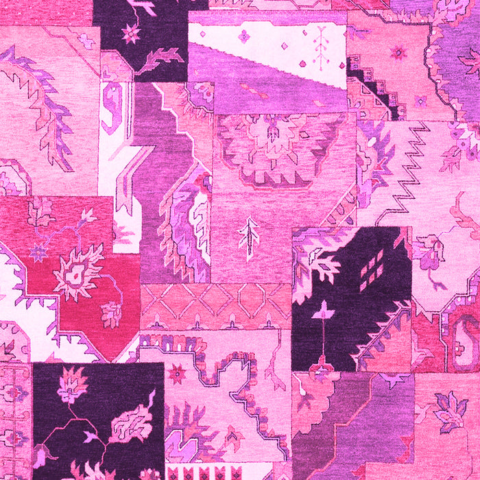 Patchwork Pink Transitional Rug, tr3498pnk
