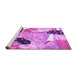 Sideview of Machine Washable Patchwork Purple Transitional Area Rugs, wshtr3498pur