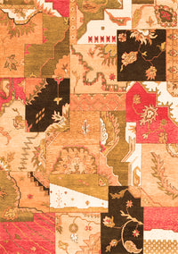 Patchwork Orange Transitional Rug, tr3498org