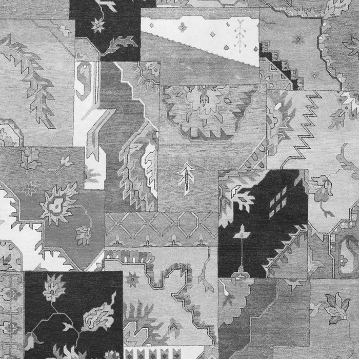 Patchwork Gray Transitional Rug, tr3498gry