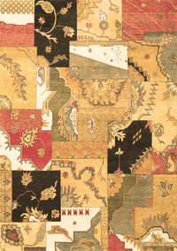 Patchwork Brown Transitional Rug, tr3498brn