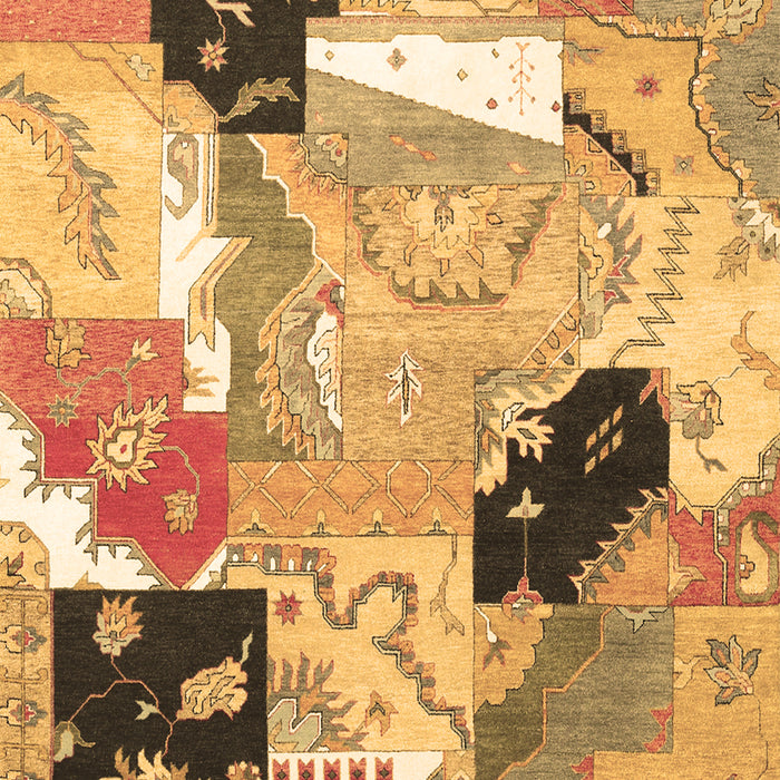Patchwork Brown Transitional Rug, tr3498brn
