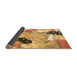 Sideview of Patchwork Brown Transitional Rug, tr3498brn