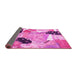 Sideview of Patchwork Pink Transitional Rug, tr3498pnk