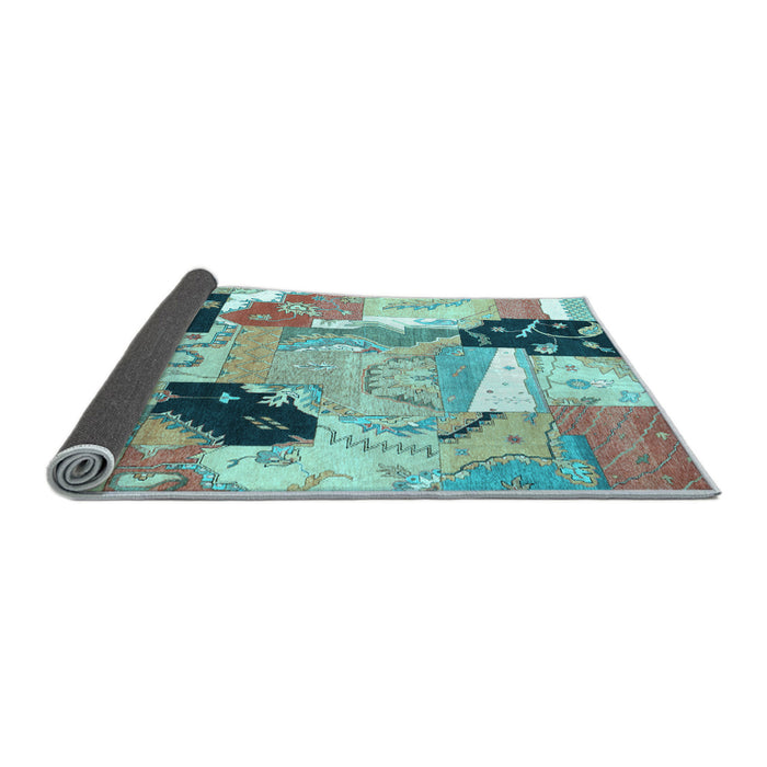 Sideview of Patchwork Light Blue Transitional Rug, tr3498lblu