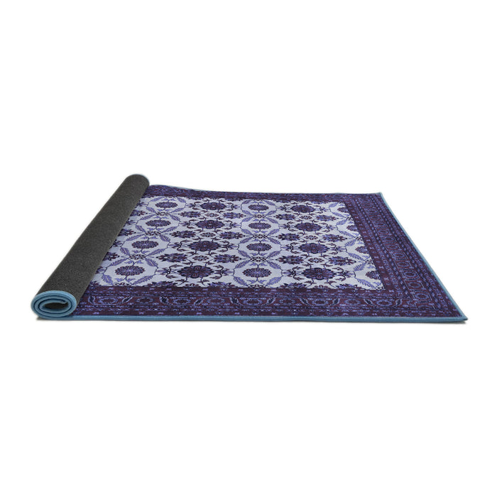 Sideview of Persian Blue Traditional Rug, tr3499blu