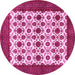 Round Persian Pink Traditional Rug, tr3499pnk