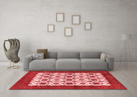 Machine Washable Persian Red Traditional Rug, wshtr3499red