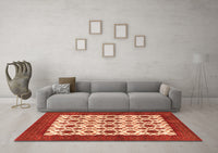 Machine Washable Persian Orange Traditional Rug, wshtr3499org