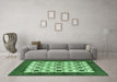 Machine Washable Persian Emerald Green Traditional Area Rugs in a Living Room,, wshtr3499emgrn