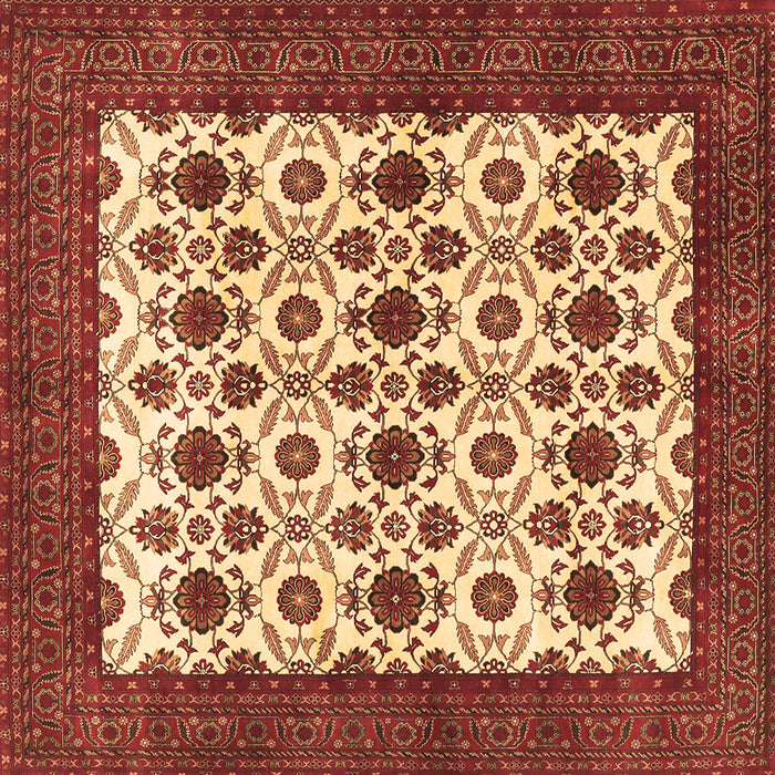 Square Persian Brown Traditional Rug, tr3499brn
