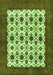 Serging Thickness of Machine Washable Persian Green Traditional Area Rugs, wshtr3499grn